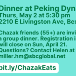 Chazak Meetup: Dinner at Peking Dynasty